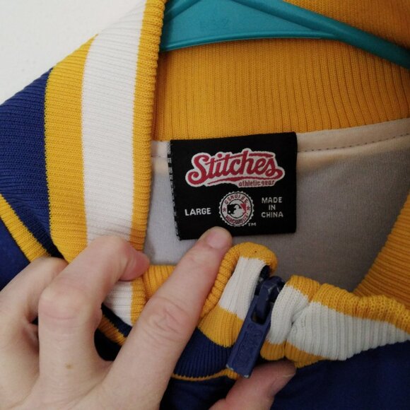 Mens Milwaukee Brewers Stitches Varsity style Zip up Jacket Sz L - Picture 5 of 7